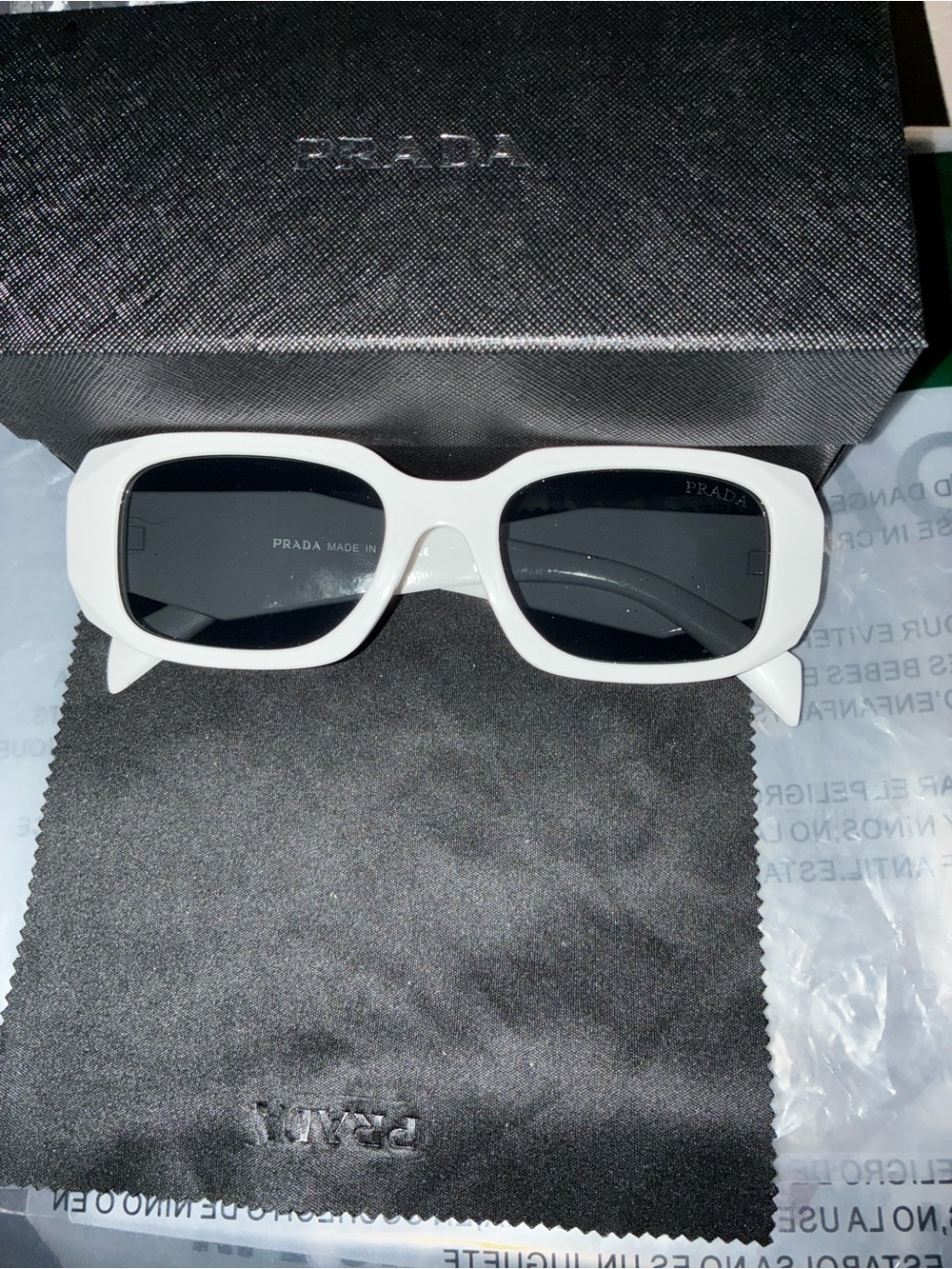 White Prada symbole sunglasses
